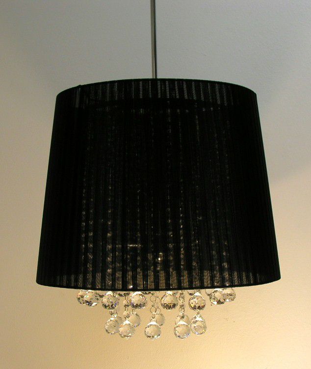 Warehouse of Tiffany Elegant Black Crystal Hanging Lamp