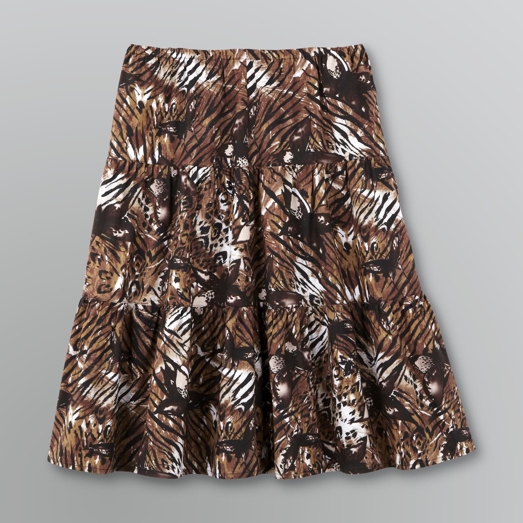 Basic Editions Women&#8217;s Skirt Woven Tiered