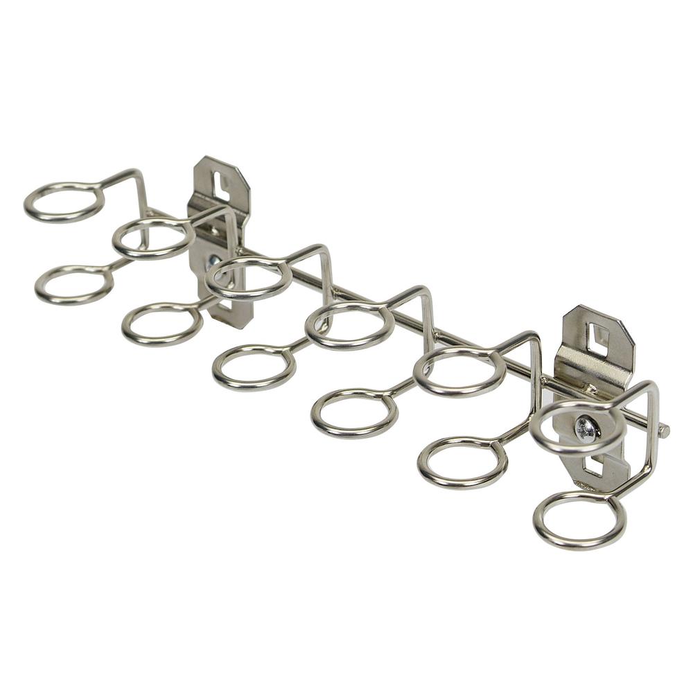 Stainless Steel LocHook 9 In. W with 3/4 In. I.D. Stainless Steel Multi-Ring Tool Holder for Stainless Steel LocBoard