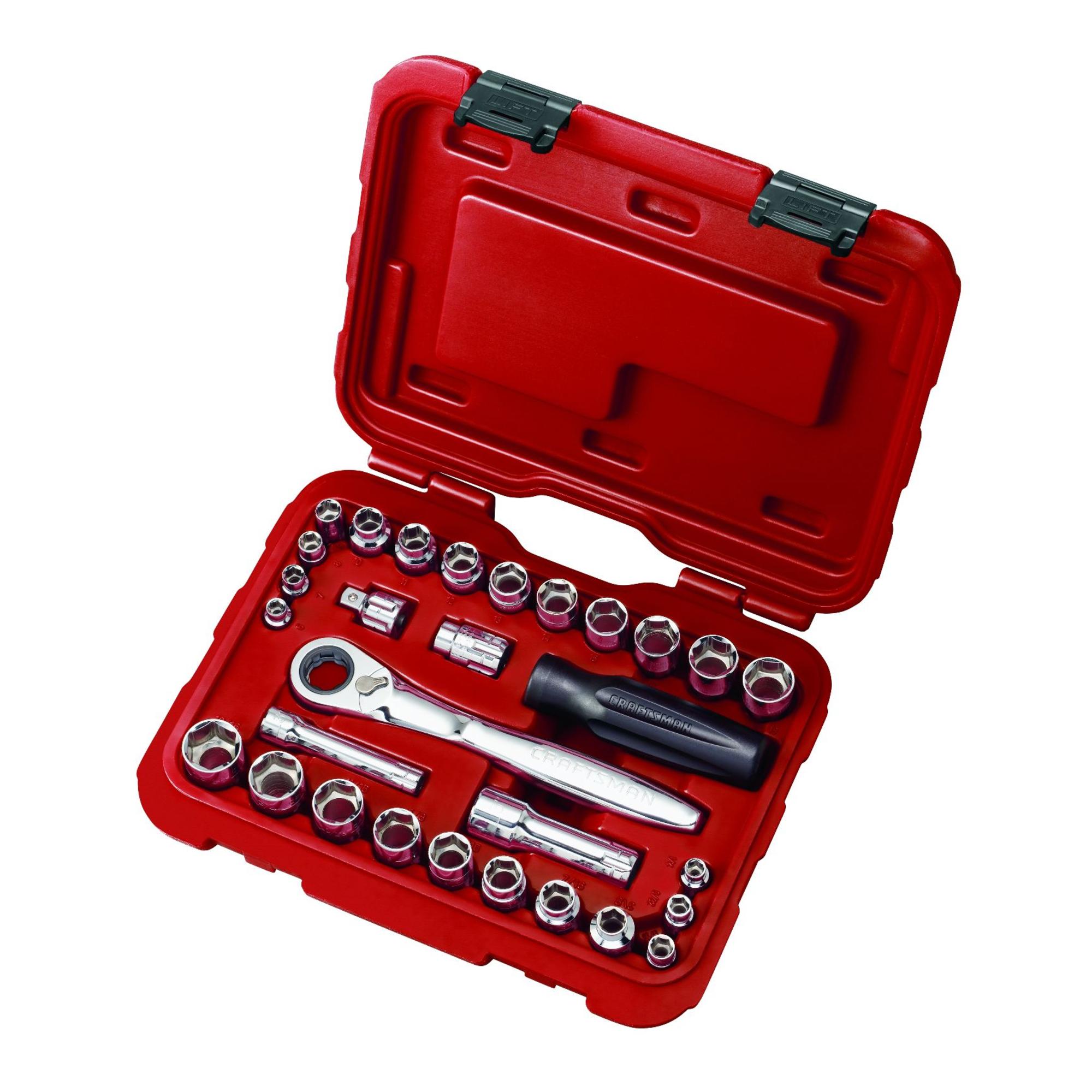 Sears Craftsman 30 pc. 1/4" & 3/8" Drive Max Axess Socket Wrench Set
