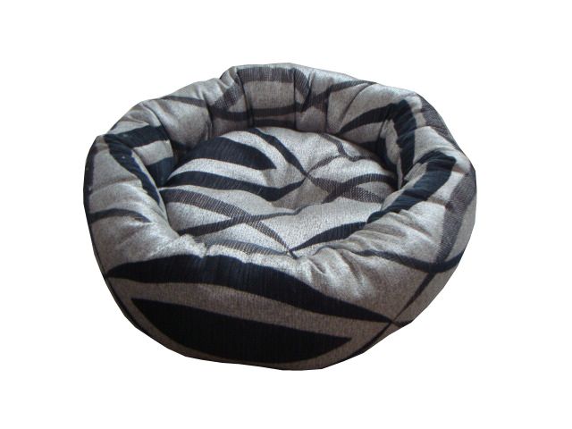 Anima Silver and Black Print Donut Bed Large - 28" x 8"