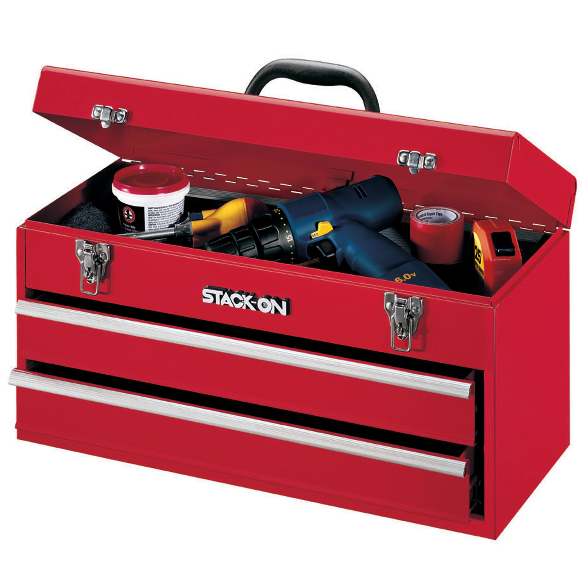 StackOn 20 in. 2Drawer All Steel Portable Tool Chest Red