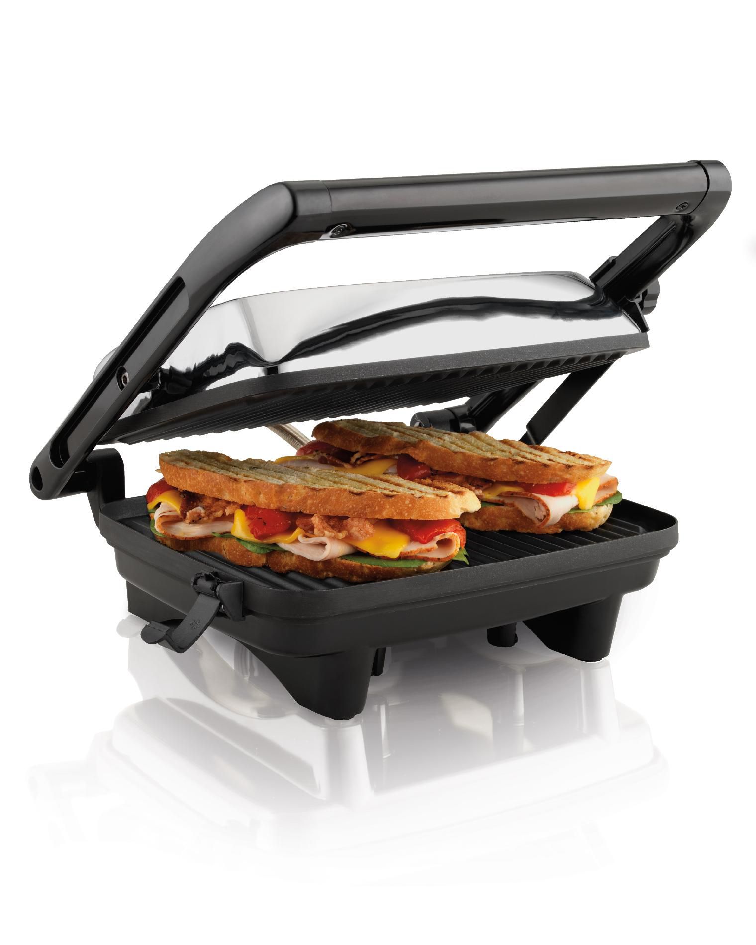 Chefman Portable Compact Grill, Dual Use Panini Press, Sandwich Maker,  Electric Grill Griddle, Nonstick, Electric Indoor Grill, Countertop Panini