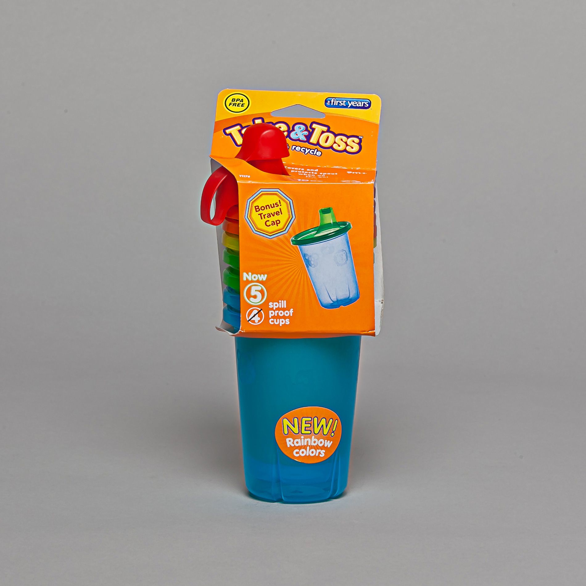 Learning Curve Spill Proof Cups Take And Toss 5Pk 10 Oz.