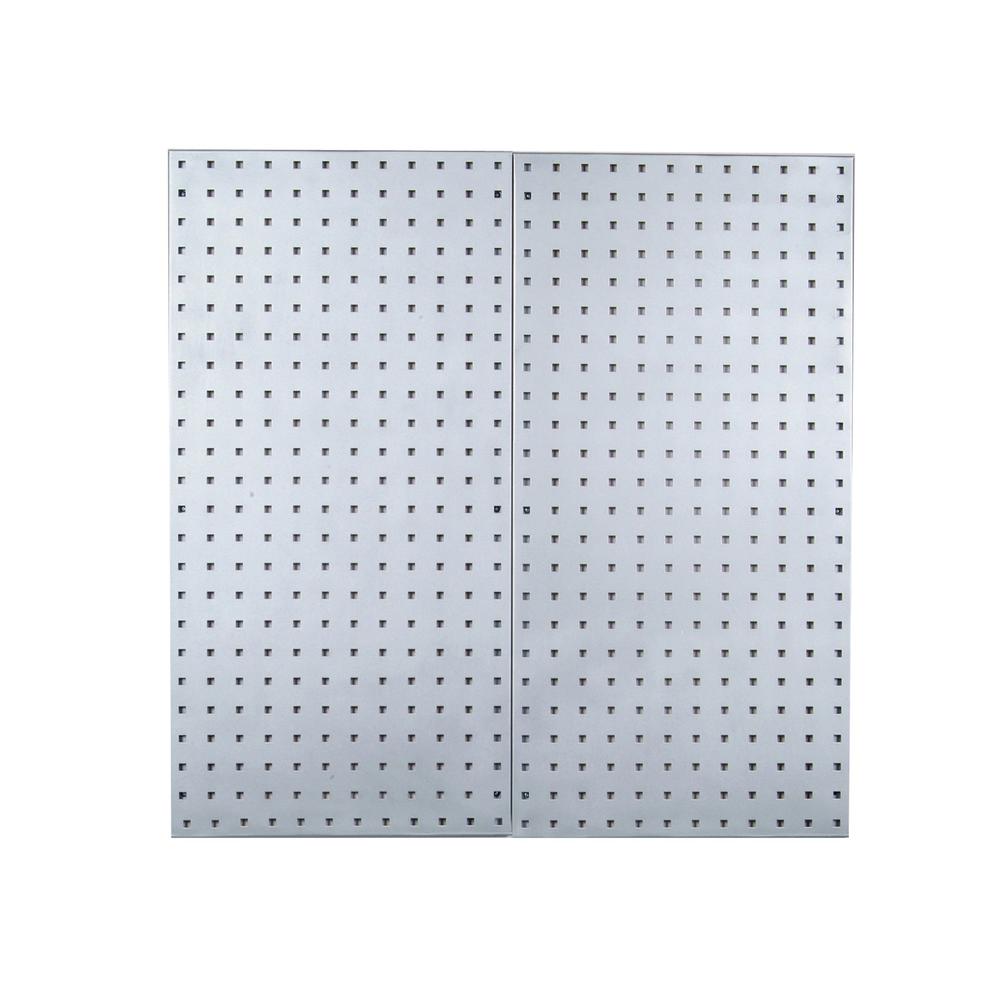 LocBoard (2) 18 In. W x 36 In. H x 1/2 In. D 304 Stainless Steel Square Hole Pegboards with Wall Mounting Hardware