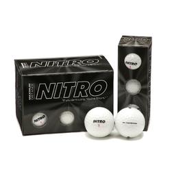 Nitro Long Distance Golf Balls (12PK) All Levels Maximum Distance Titanium Core 85 Compression High Velocity Spin Control