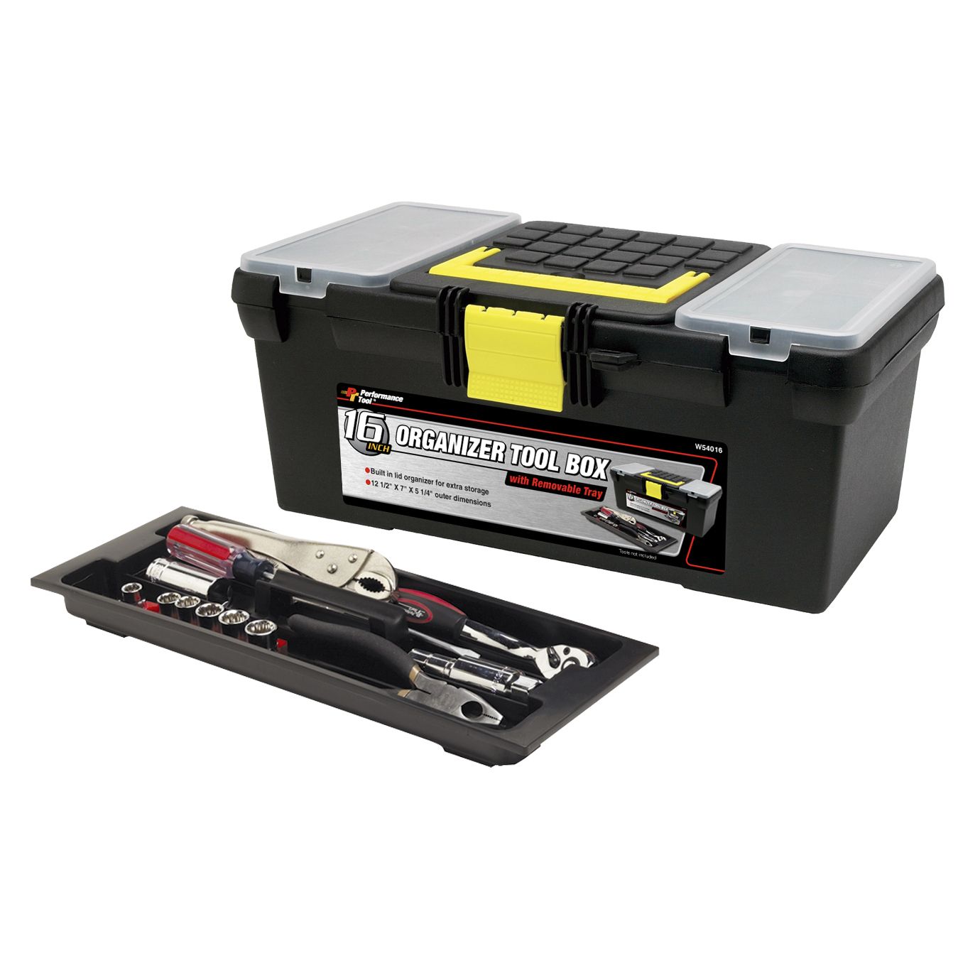 Performance Tool 16" Organizer Tool Box With Removable Tray W54016