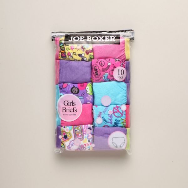 Joe Boxer Girls Assorted Underpants 10-Pack Briefs