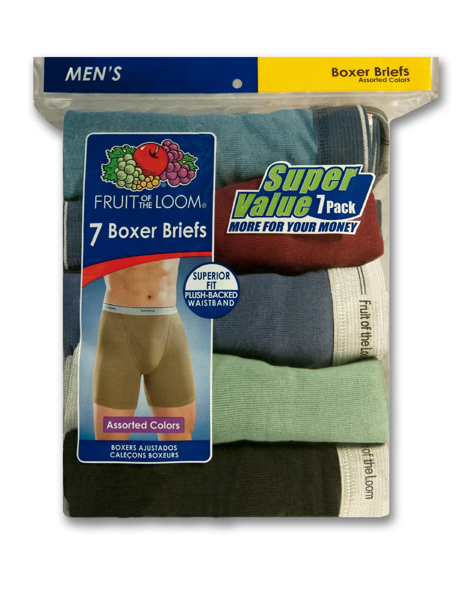 Fruit of the Loom Men&#8217;s Underwear 7 Pack Boxer Briefs Cotton Multicolor