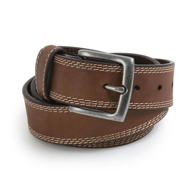 Wrangler Men's Leather Top Stitched Belt - Brown