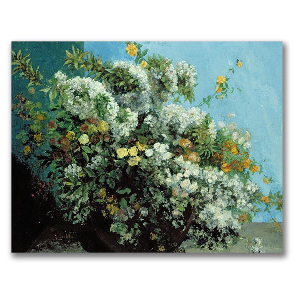 Trademark Global 35x47 inches Gustave Courbet "Flowering Branches And Flowers"