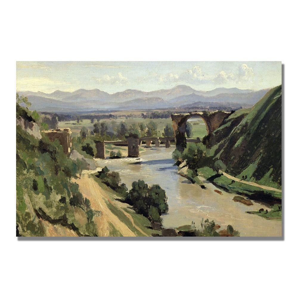 Trademark Global 22x32 inches Jean Baptiste Corot "Nami  The Bridge Of Augustus"