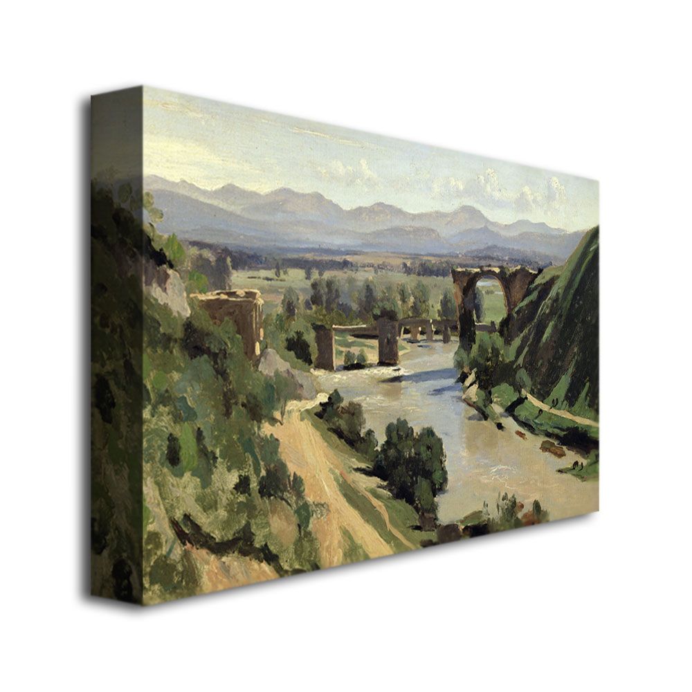 Trademark Global 30x47 inches Jean Baptiste Corot "Nami  The Bridge Of Augustus"