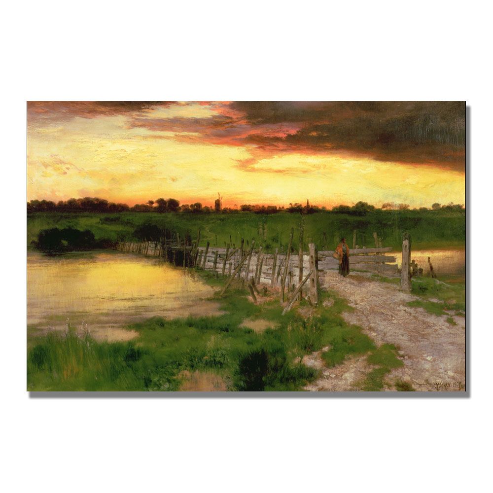 Trademark Global 16x24 inches Thomas Moran "The Old Bridge Over Hook Pond"