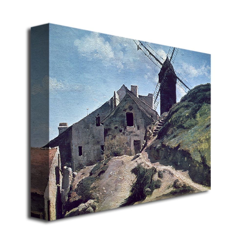 Trademark Global 18x24 inches Jean Baptiste Corot "A Windmill At Montmartre"