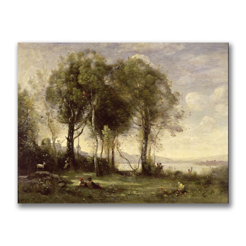 Trademark Global 35x47 inches Jean Baptiste Corot "The Goatherds Of The Castle"