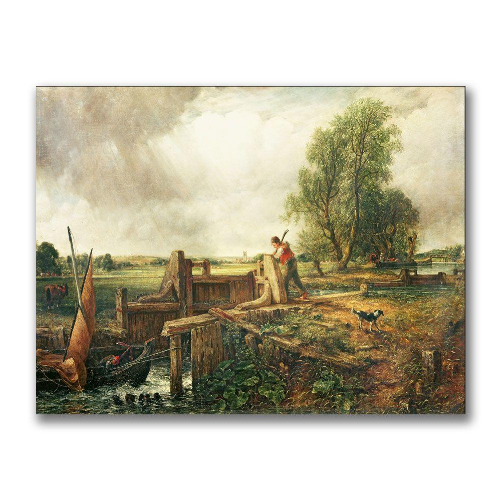 Trademark Global 35x47 inches John Constable "A Passing A Lock"