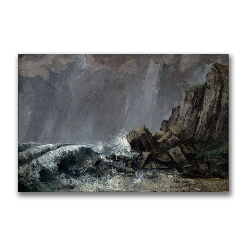 Trademark Global 16x24 inches Gustave Courbet "Downpour At Etretat"