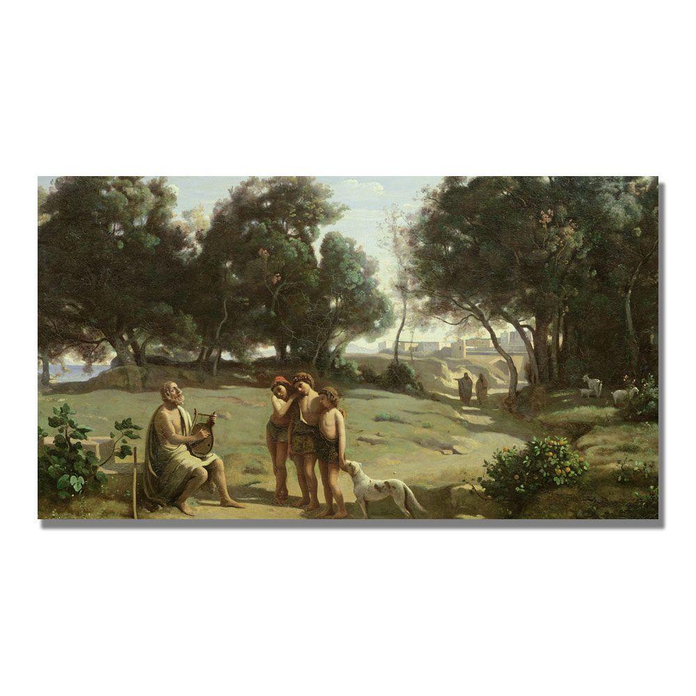Trademark Global 14x24 inches Jean Baptiste Corot "Homer And The Shepard".