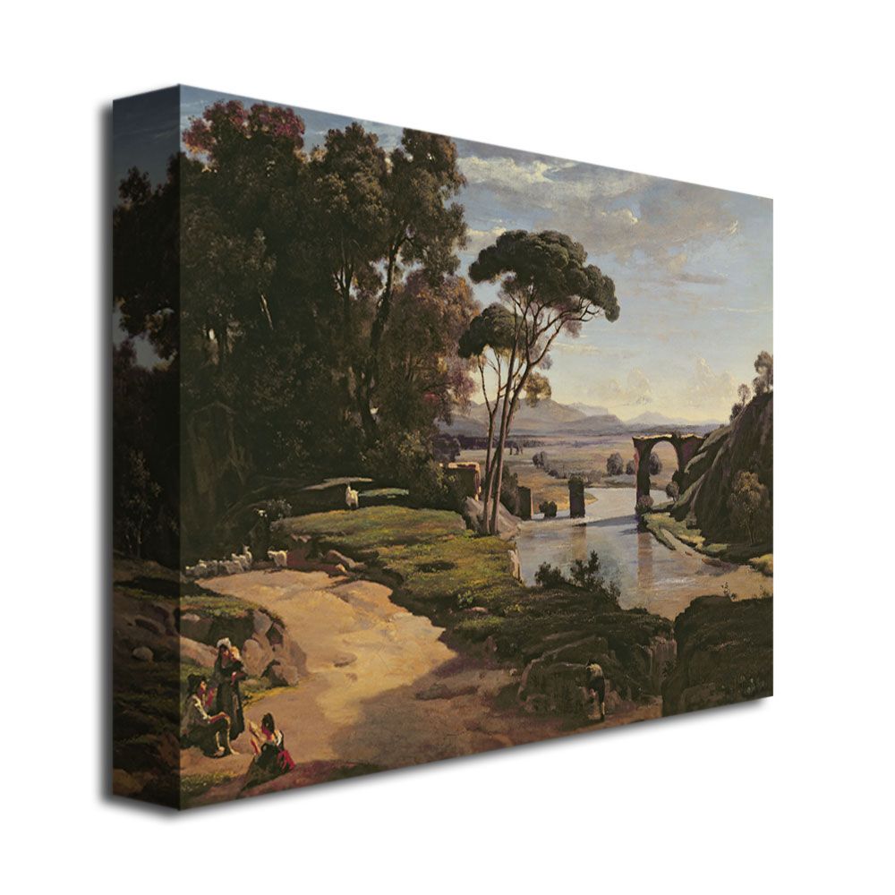 Trademark Global 18x24 inches Jean Baptiste Corot "The Bridge At Narni"