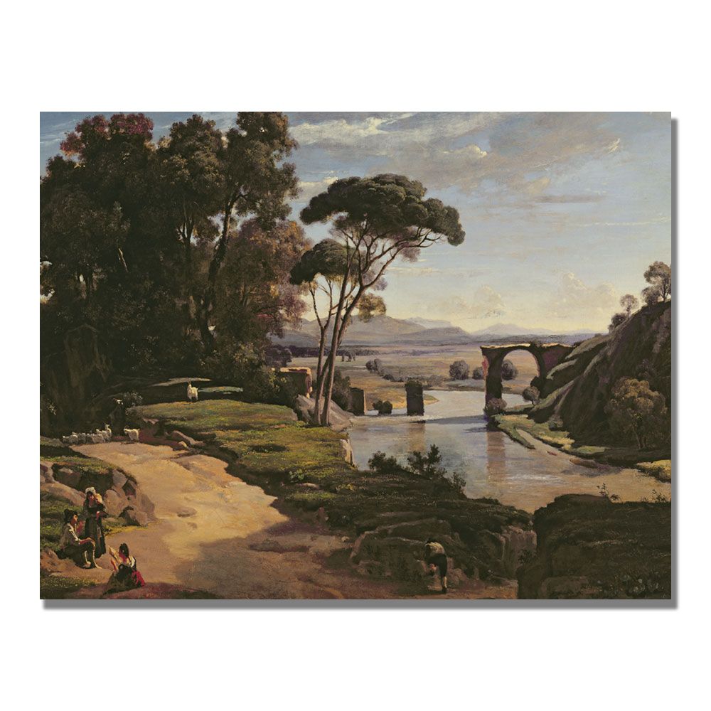 Trademark Global 18x24 inches Jean Baptiste Corot "The Bridge At Narni"