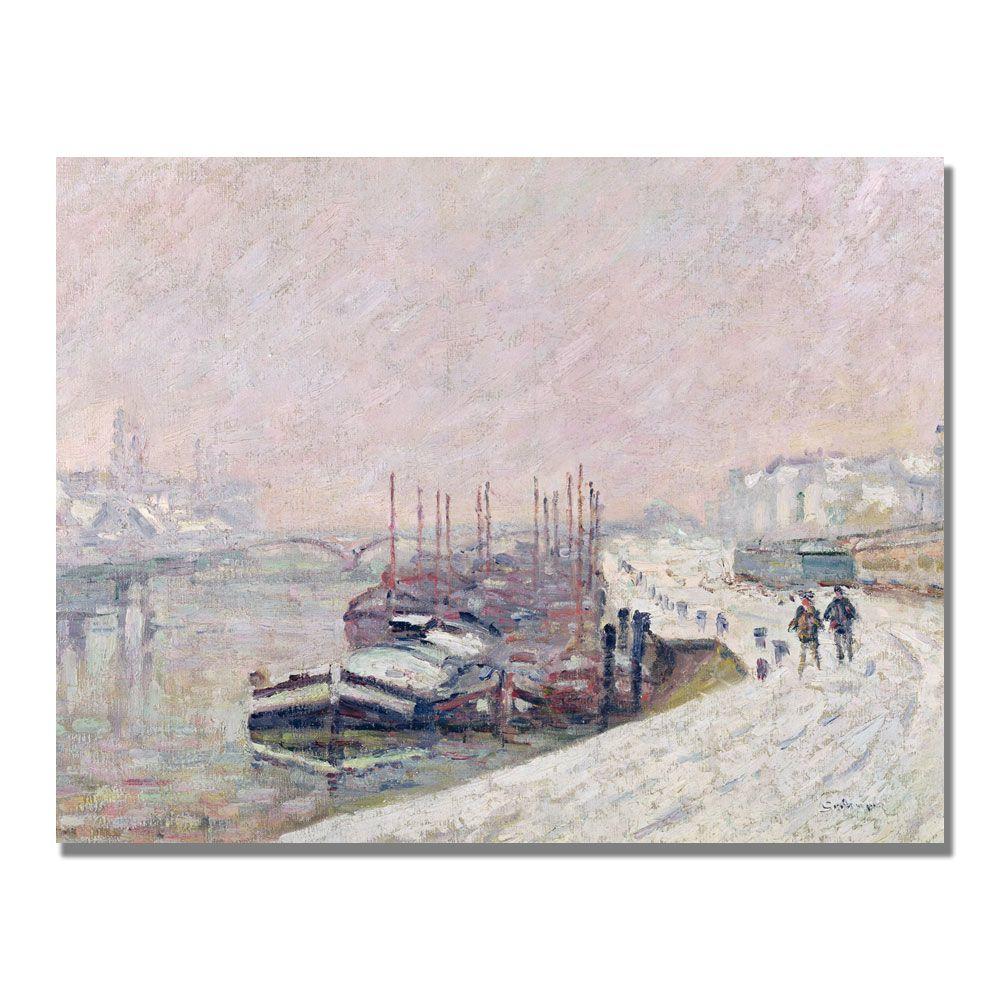 Trademark Global 16x24 inches Jean Baptiste Corot "Snow In Rouen"