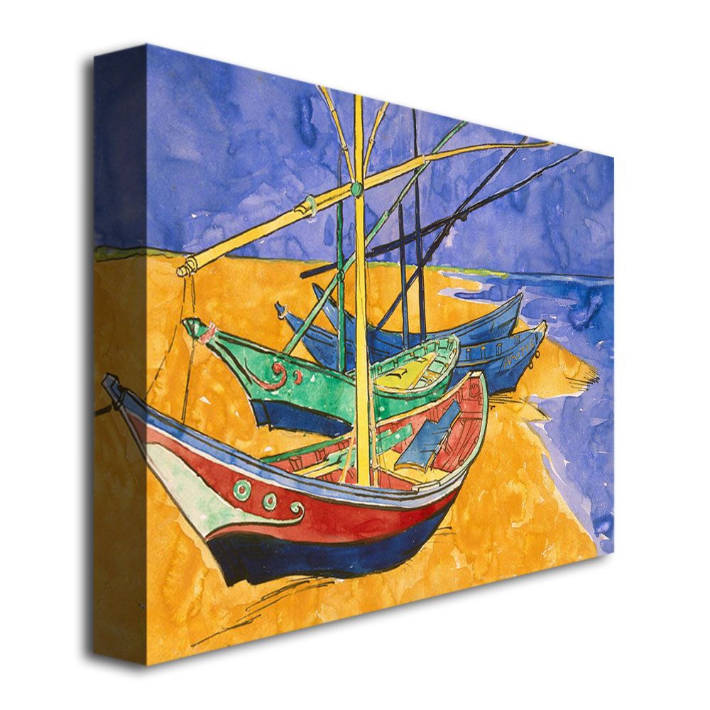 Trademark Global 18x24 inches Vincent Van Gogh "Fishing Boats On The Beach"
