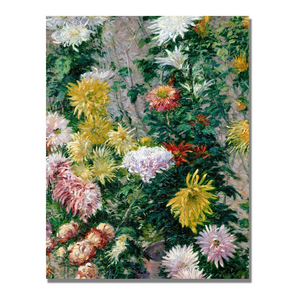 Trademark Global 35x47 inches Gustave Cailebotte "White And Yellow Chrysanthemums"