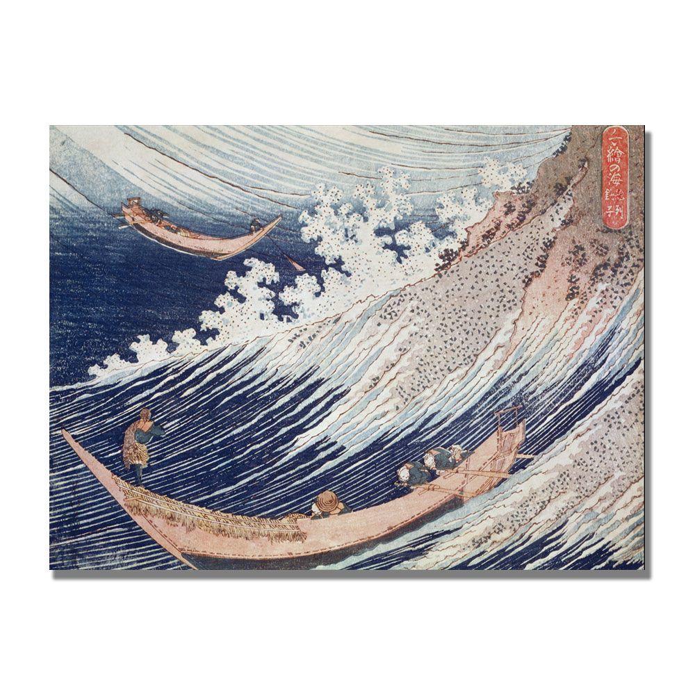 Trademark Global 30x47 inches Katsushika Hokusai "Two Small Fishing Boats"