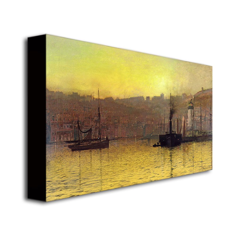 Trademark Global 14x24 inches John Grimshaw "Nightfall In Scarborough Harbour"