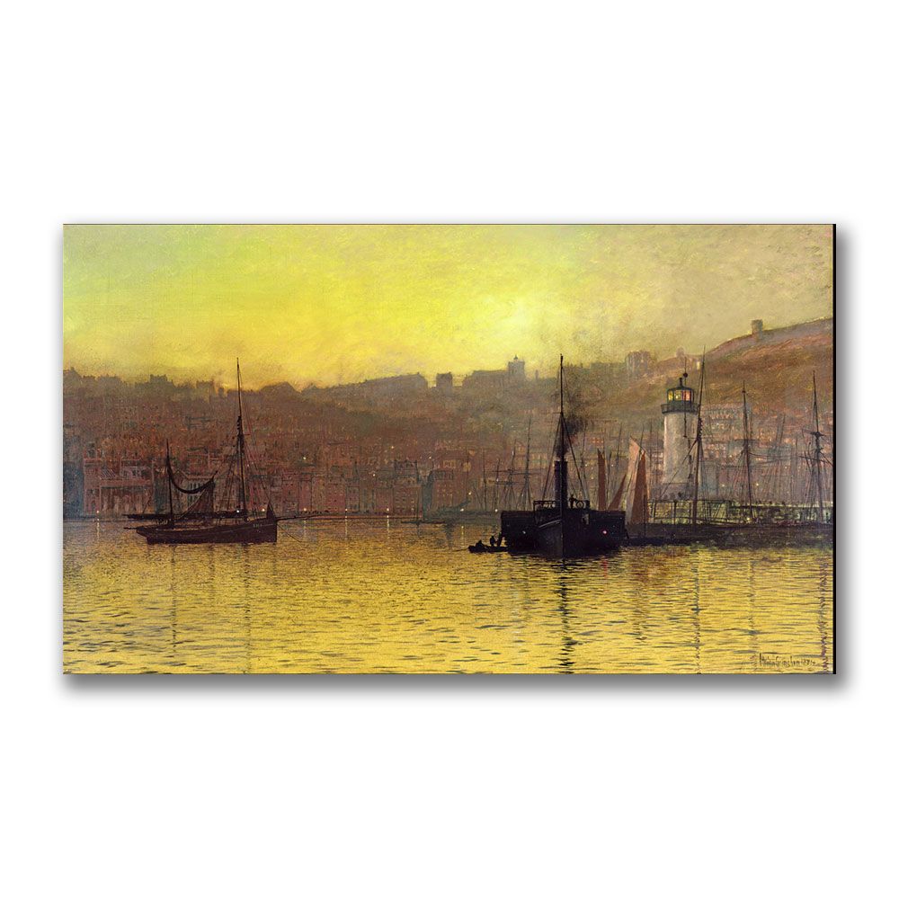 Trademark Global 14x24 inches John Grimshaw "Nightfall In Scarborough Harbour"