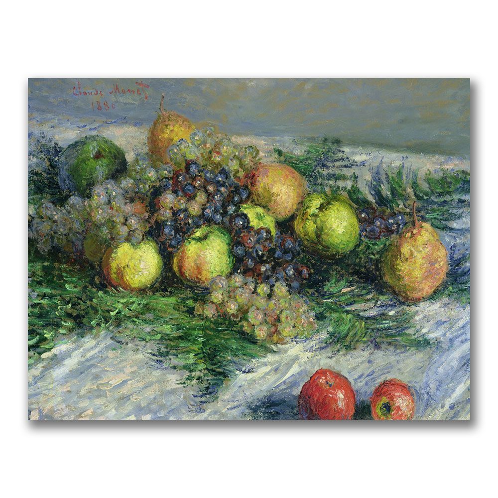 Trademark Global 18x24 inches Claude Monet "Still Life With Pears And Grapes"