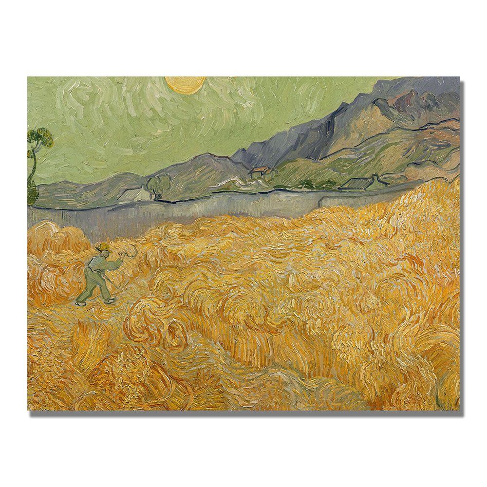 Trademark Global 18x24 inches Vincent Van Gogh "Wheatfields With Reaper"