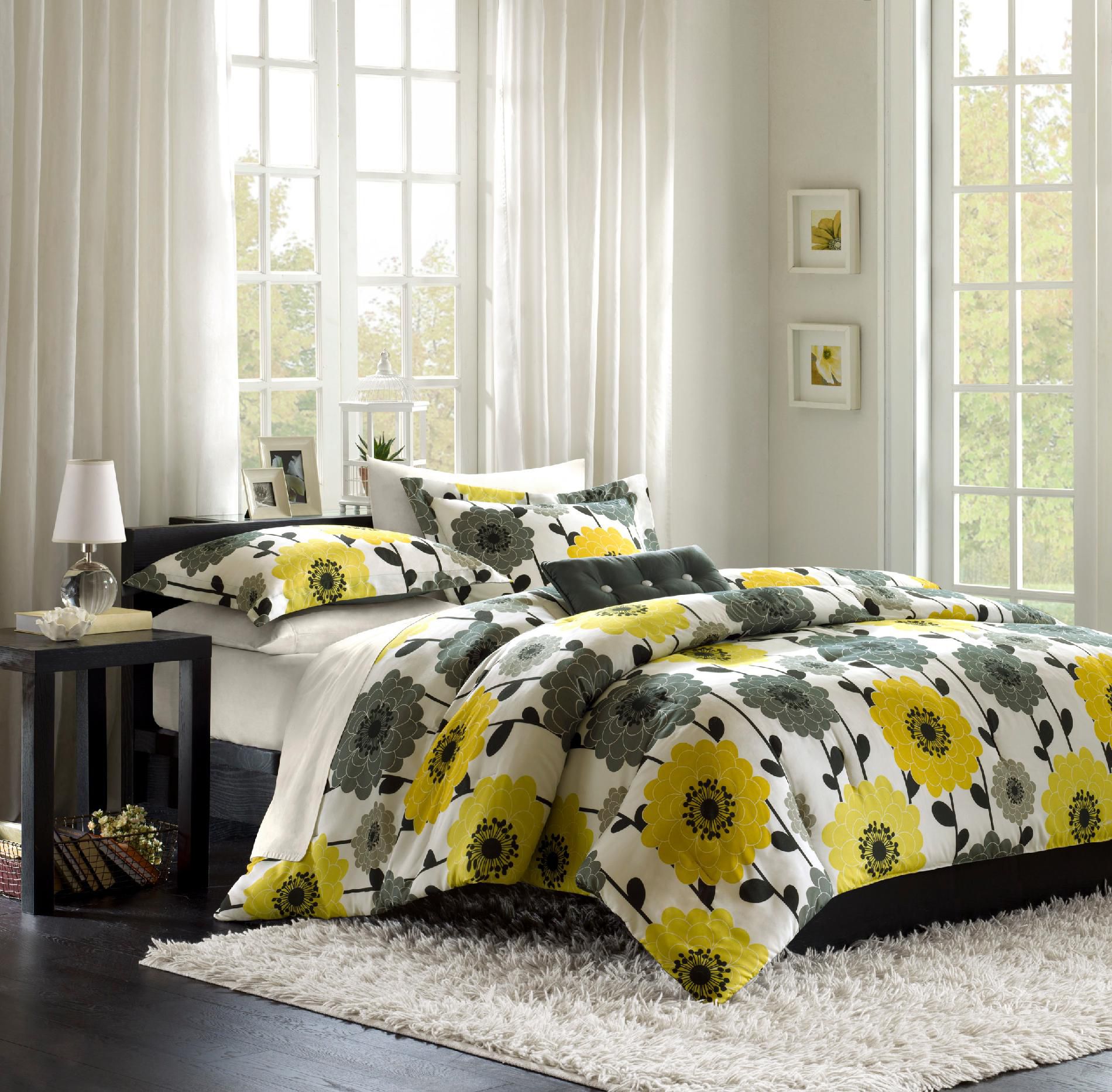 Mi Zone Blythe Yellow Full/Queen 4pcs Comforter Set