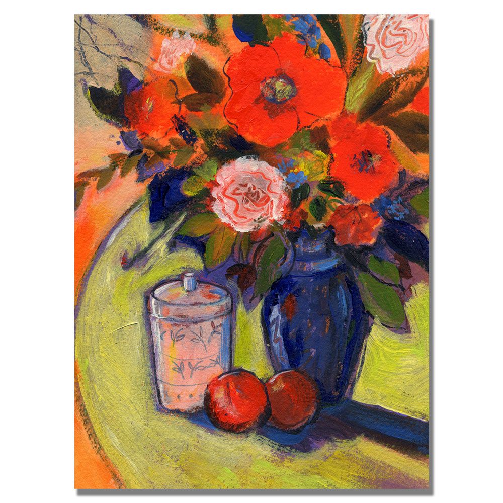 Trademark Global Sheila Golden 'Red Flowers with Jar' Canvas Art