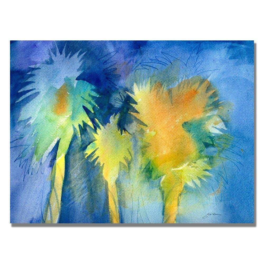 Trademark Global Sheila Golden 'Night Palm' Canvas Art