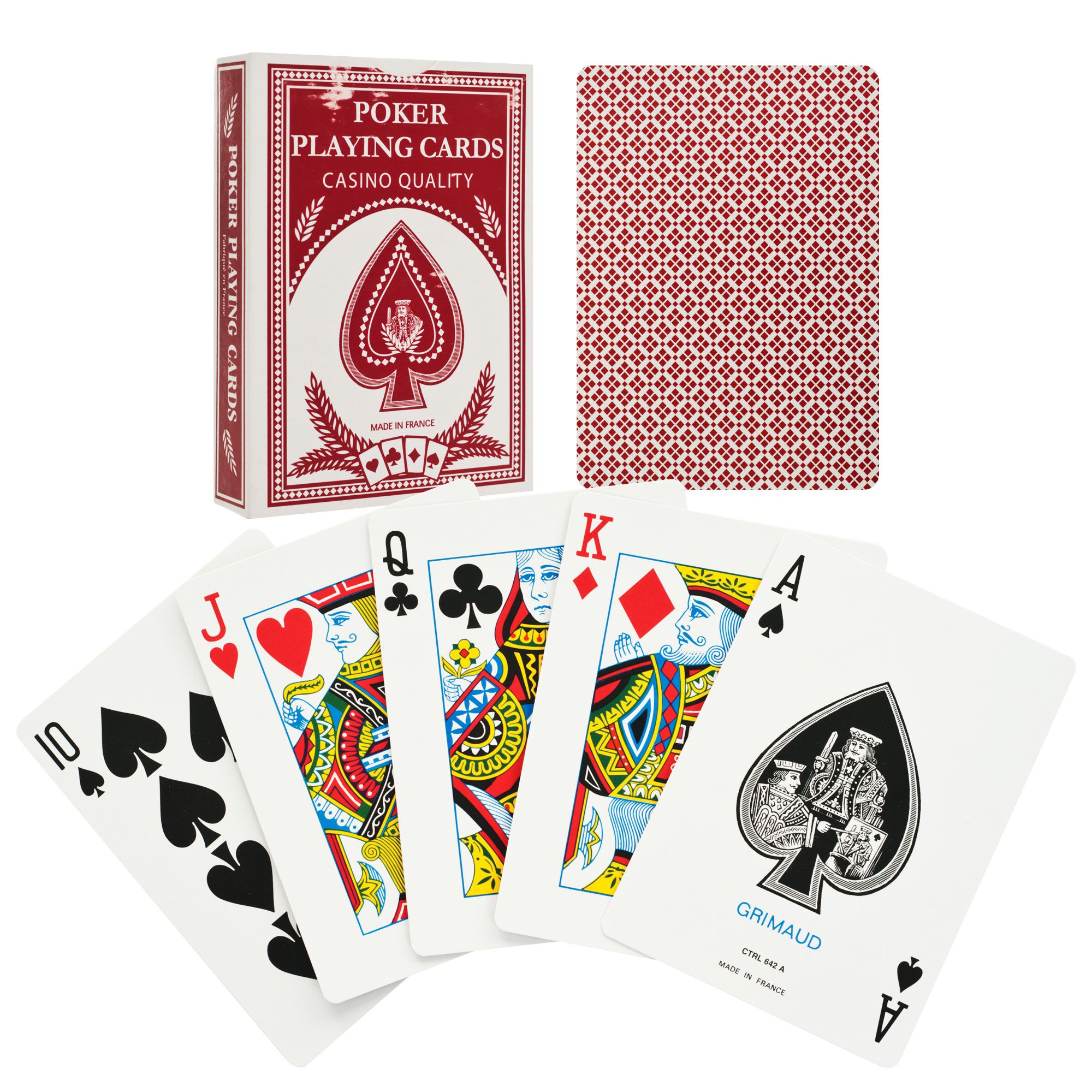 Grimaud Poker Size Playing Cards - Red