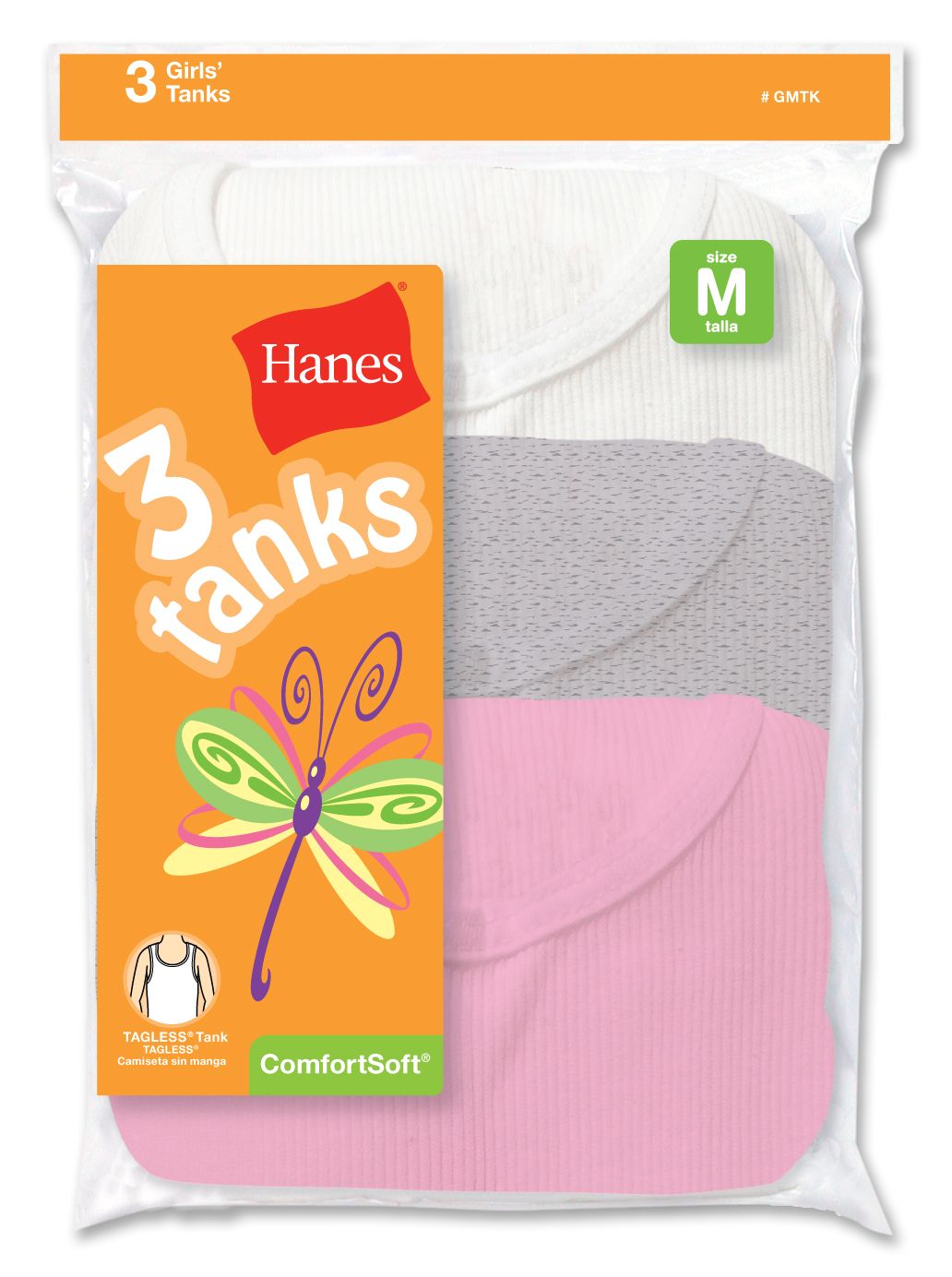 Hanes Girls Tanks Assorted 3-Pack
