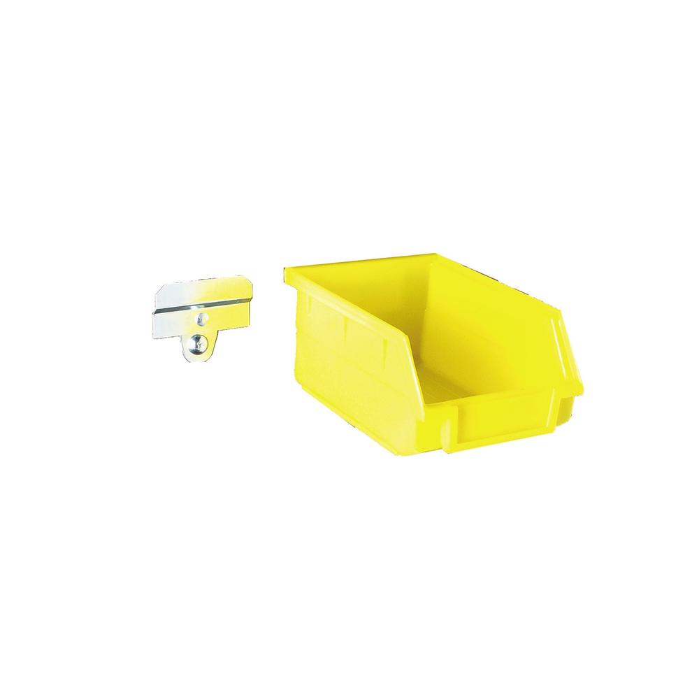 BinKit 5-3/8 In. L x 4-1/8 In. W x 3 In. H Yellow Polypropylene Hanging Bin & BinClip Kits  24 CT