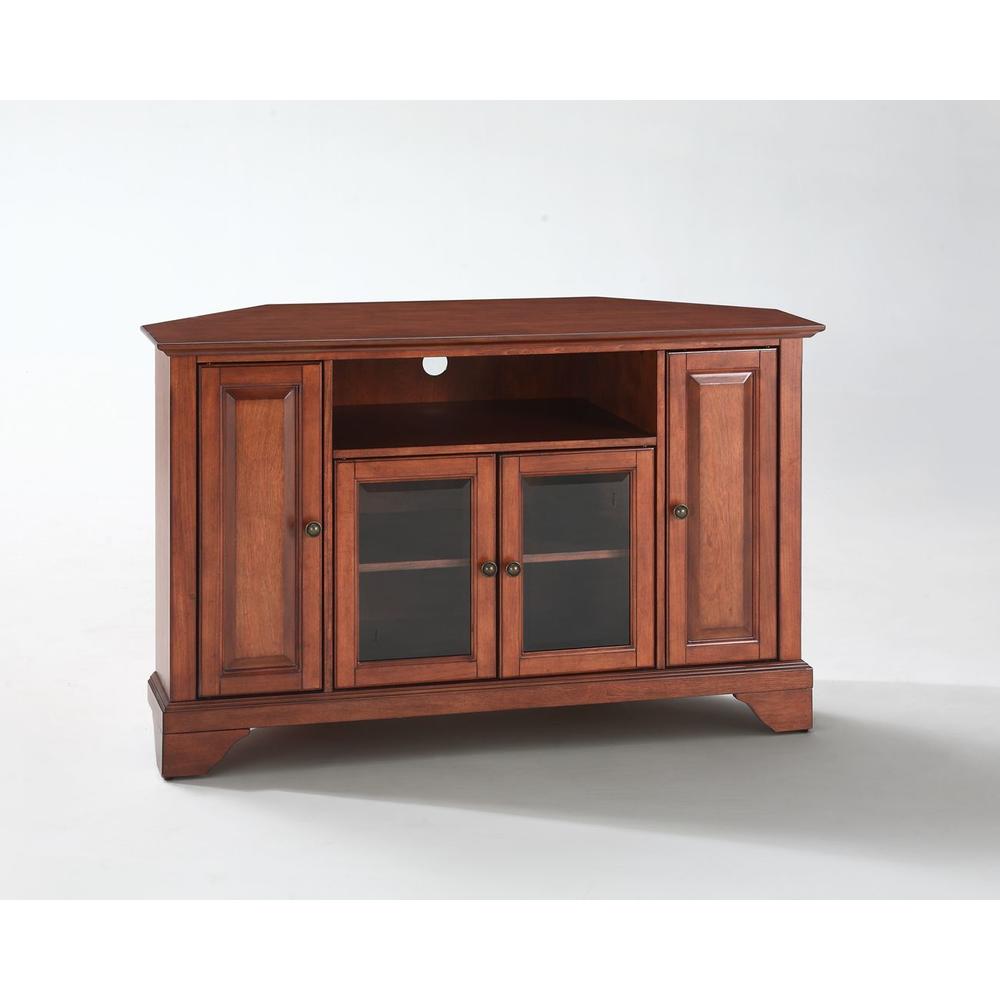 Crosley Furniture LaFayette 48in Corner TV Stand in Classic Cherry