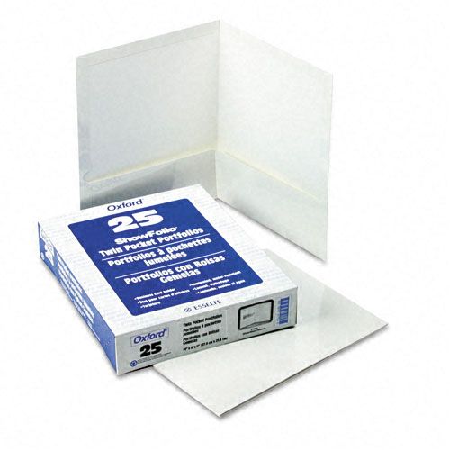 Oxford oxf51704 Glossy Laminated Folder, 100-Sheet Capacity, White