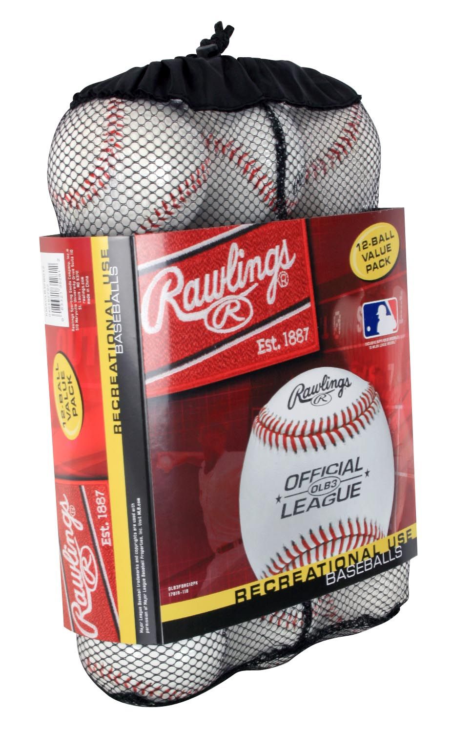 Rawlings Baseballs - 12 pack, Size: 9, Red Rawlings Baseballs - 12 pack, Size: 9, Red