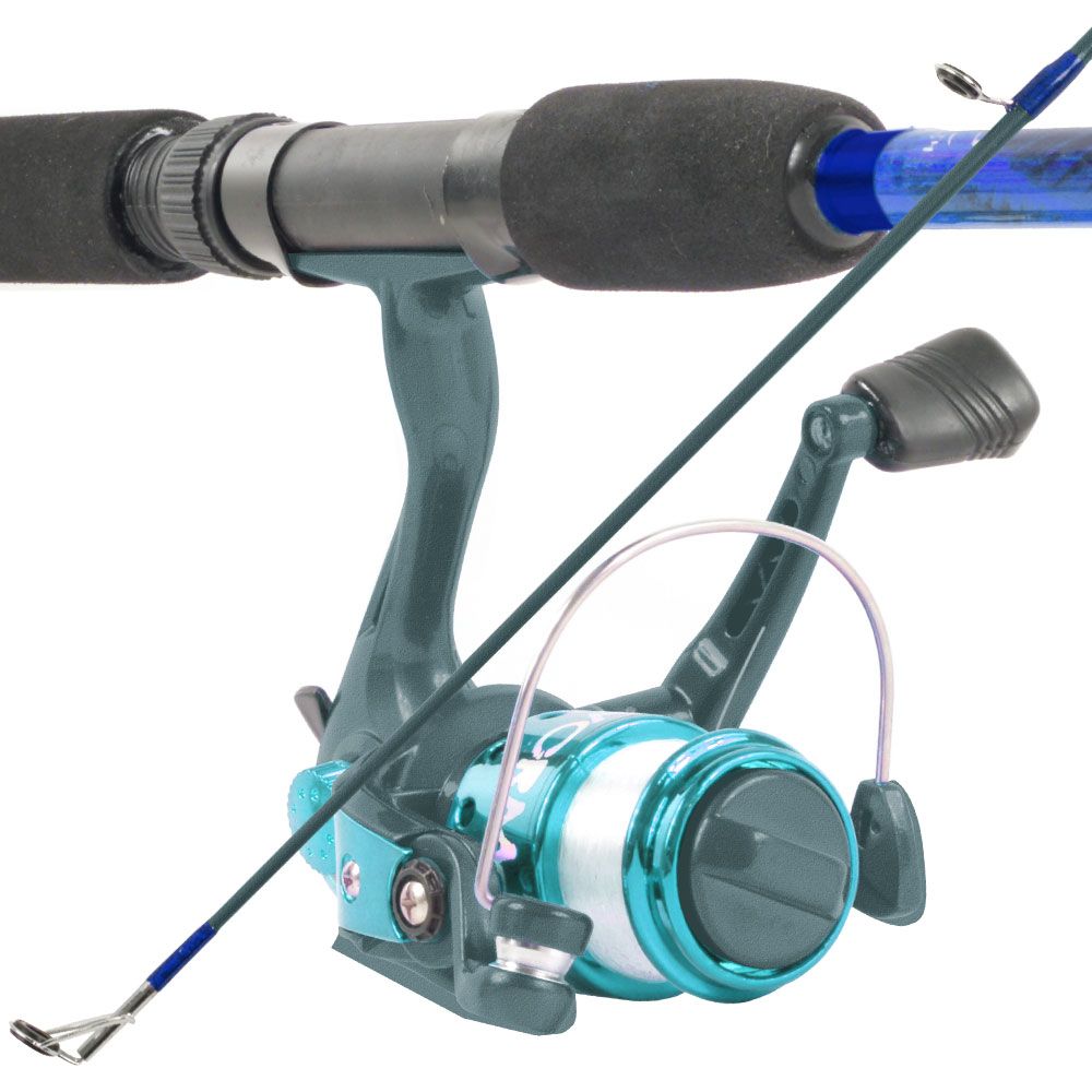 South Bend Worm Gear Fishing Rod & Spinning Reel (Blue) Comb