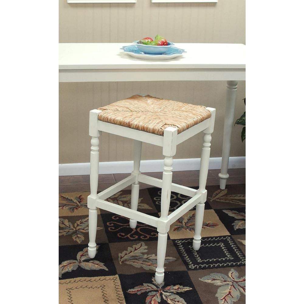 Carolina Chair and Table Co. Chesterfield 30"H Bar Stool - White