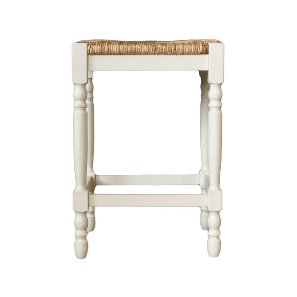 Carolina Chair and Table Co. Chesterfield 24"H Counter Stool - Antique White