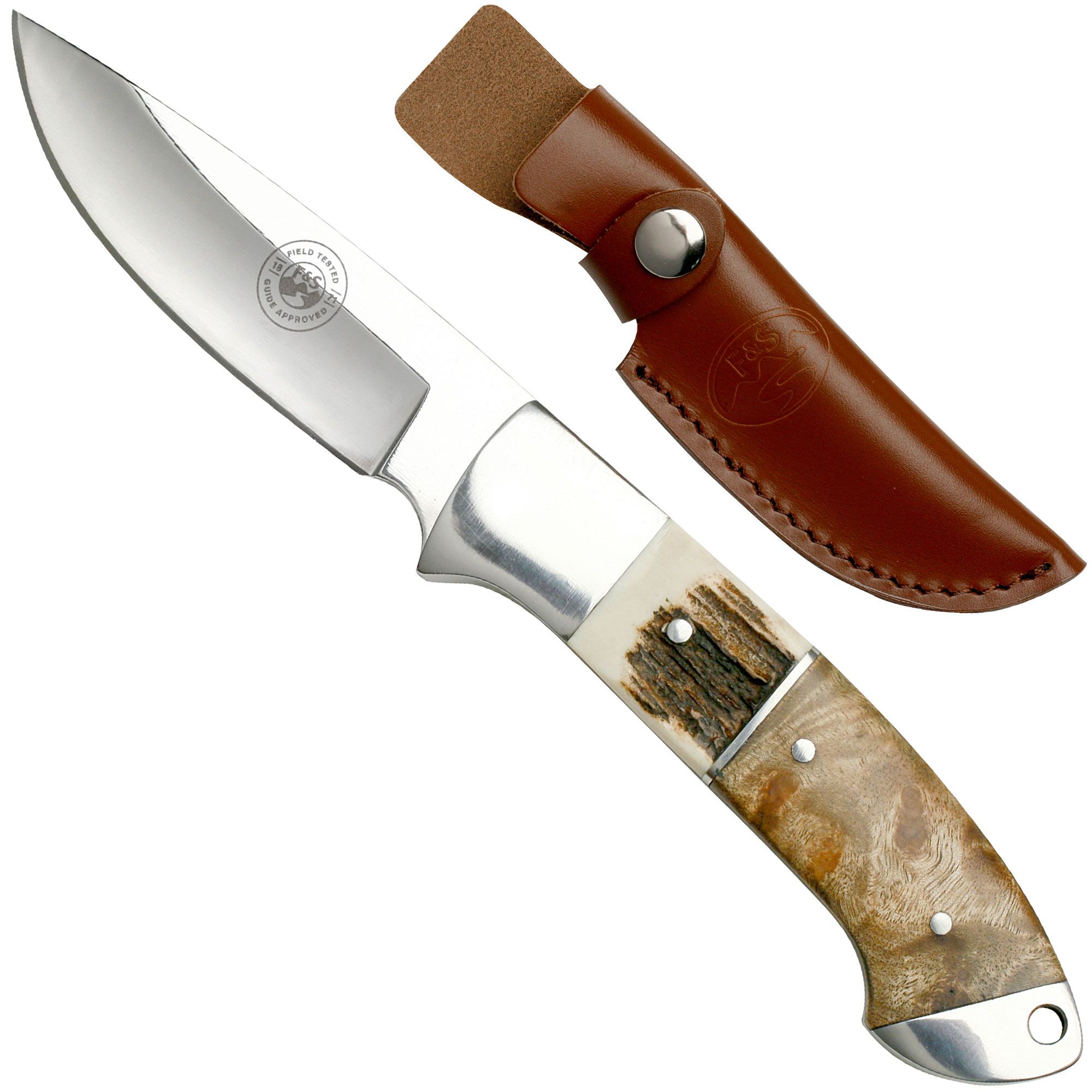 Field & Stream 8 Inch Fixed Blade Knife with Leather Sheath