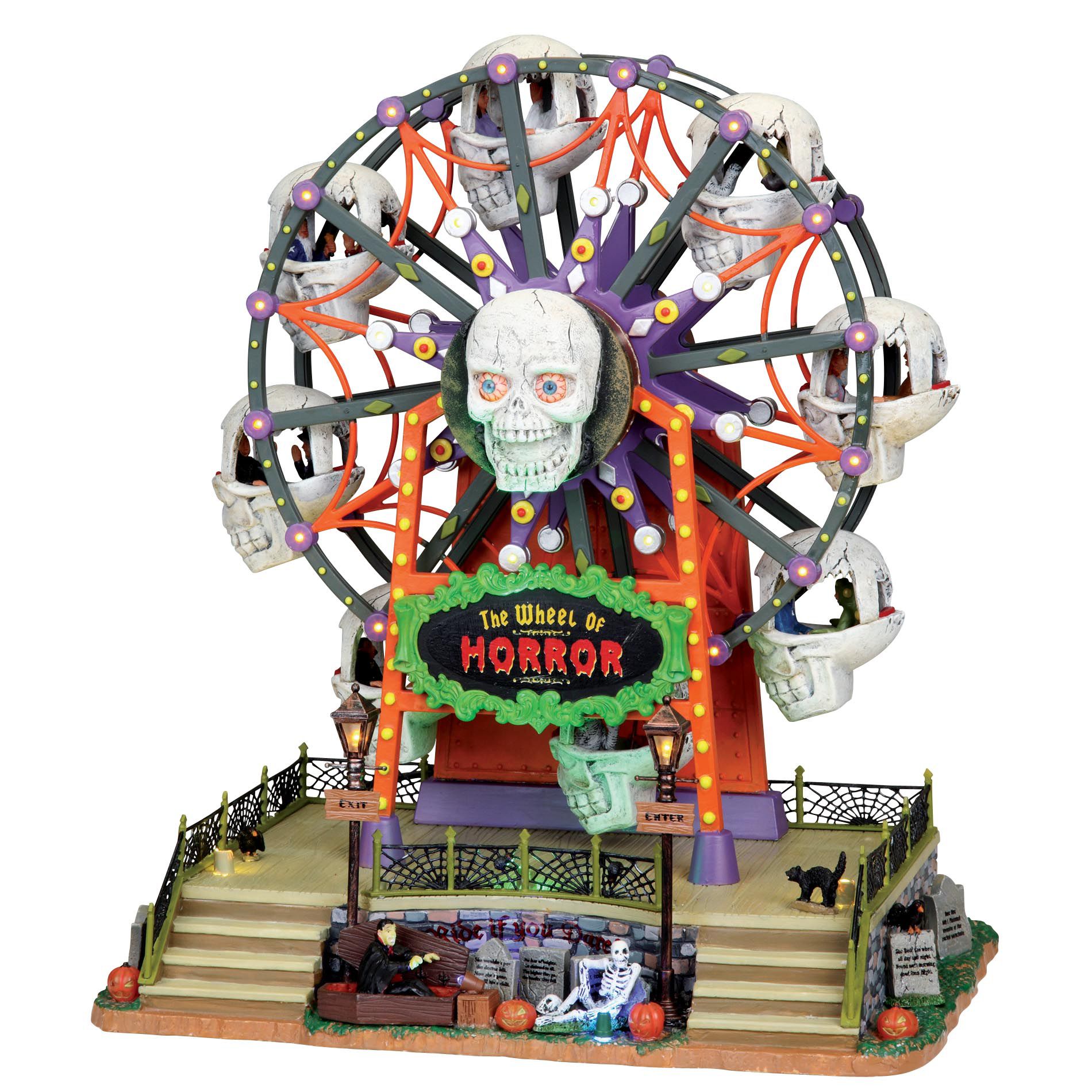 Lemax Spooky Town Collection Wheel Of Horror with 4 5V Adapter Lemax Spooky Town Collection Wheel Of Horror with 4 5V Adapter
