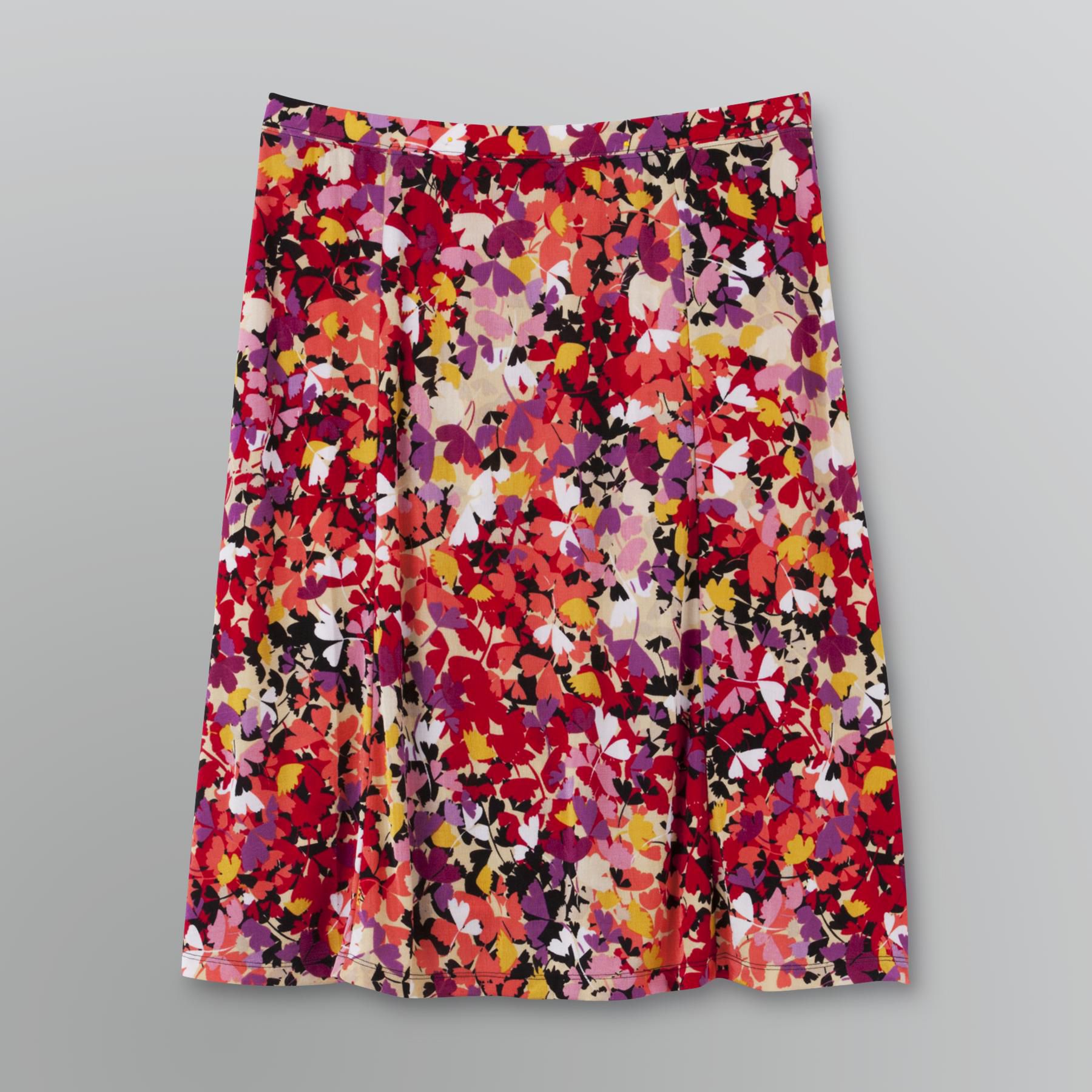 Jaclyn Smith Women's Slinky Floral Skirt