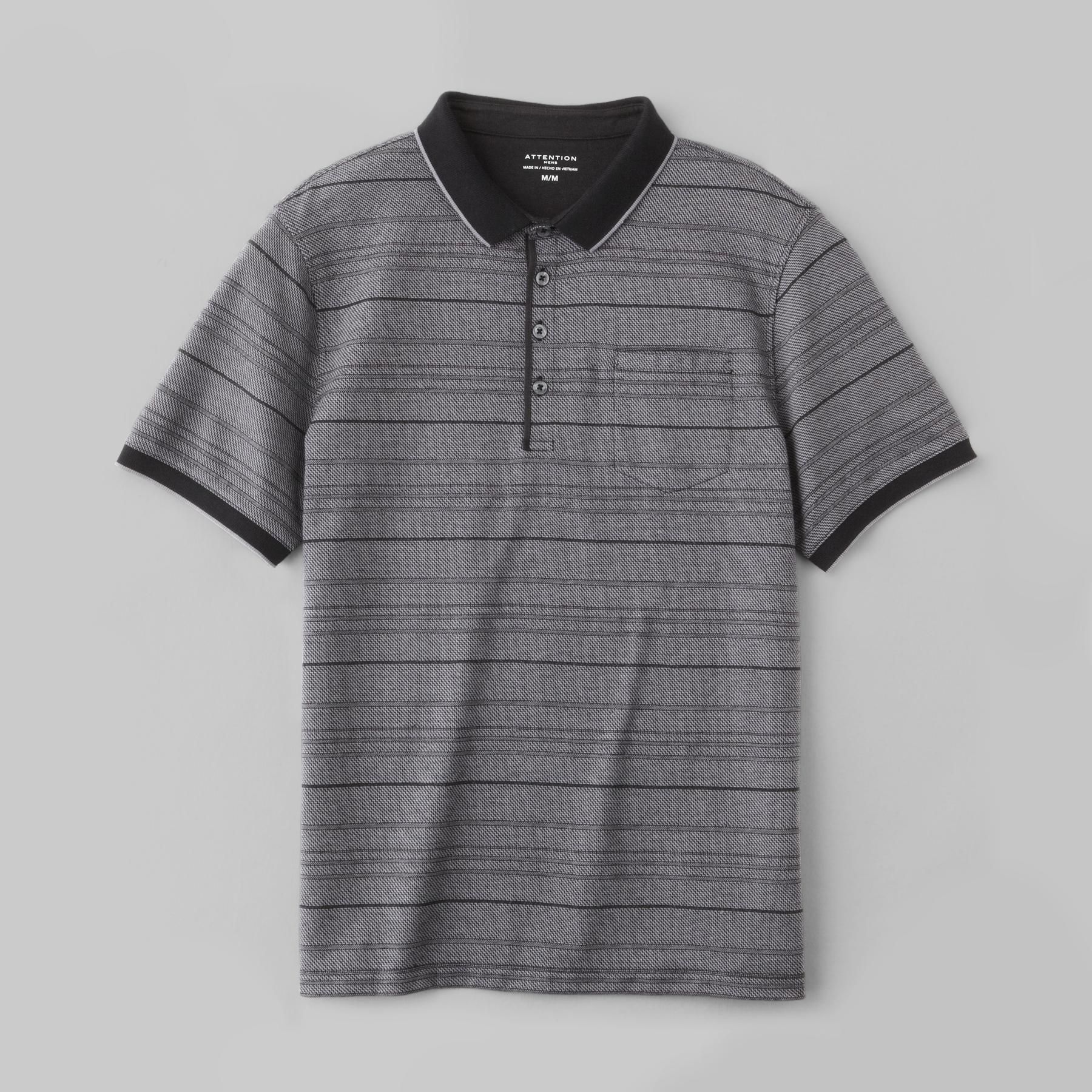 Attention Men's Striped Polo Shirt