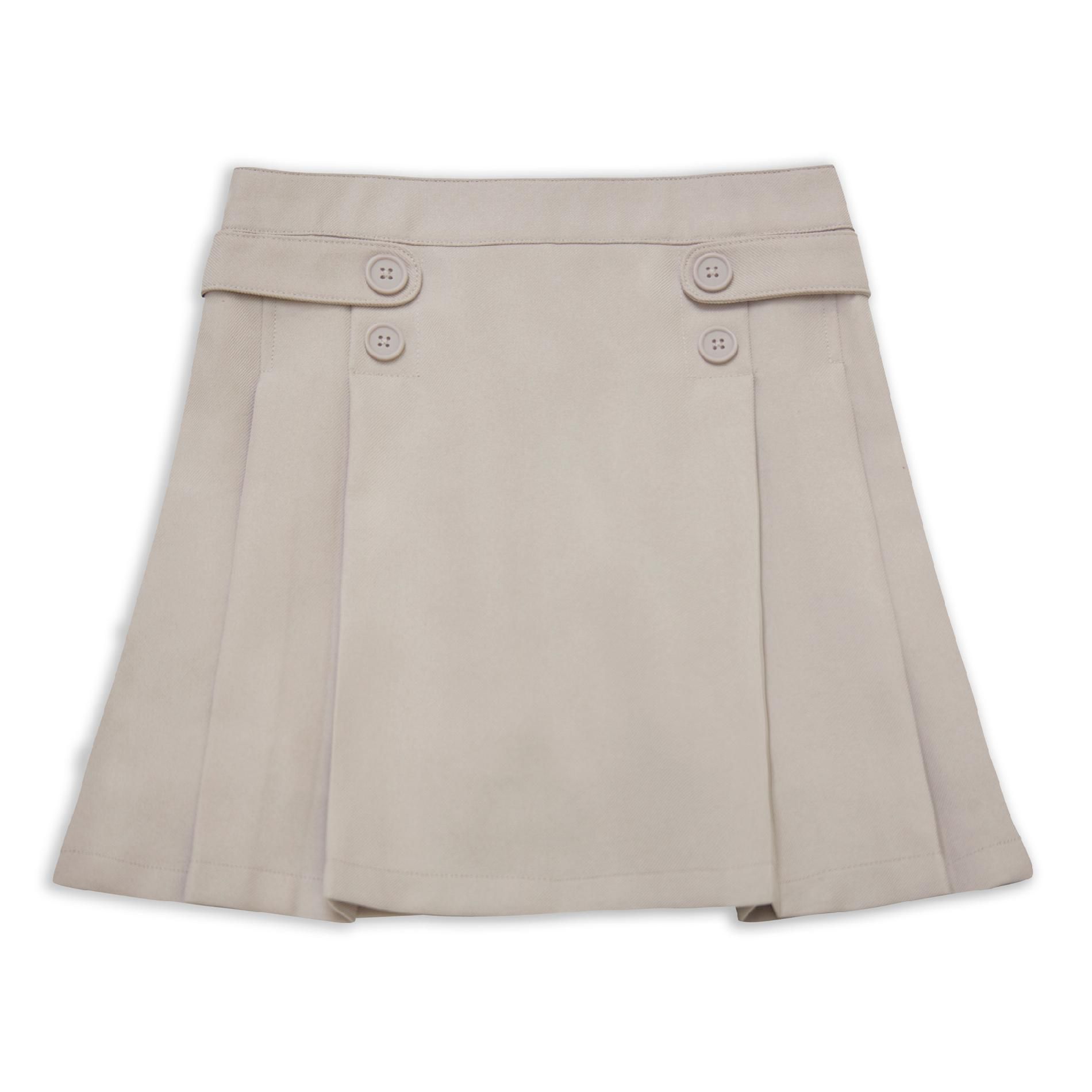 Dockers Girl's Scooter Skirt with Shorts Pleated Button Accent